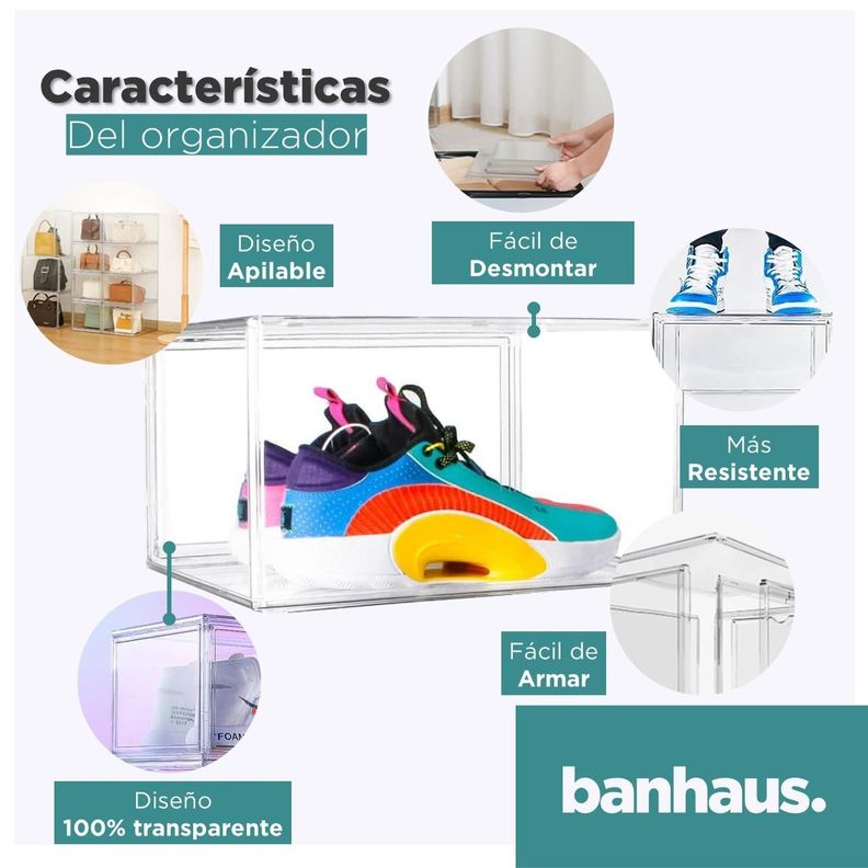 Caja Organizadora Zapatos Premium 100% Transparente-2