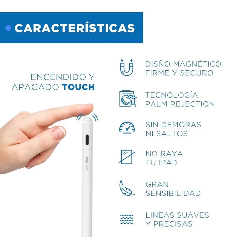 Lapiz Pencil Tactil Linkon Stylus Para Apple iPad Palm Rejec-4