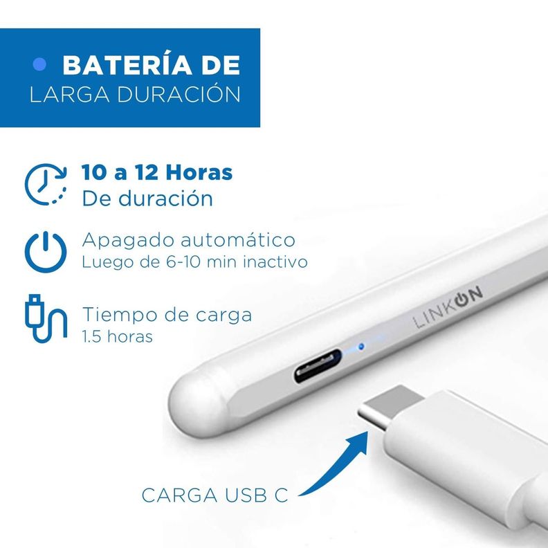 Lapiz Pencil Tactil Linkon Stylus Para Apple iPad Palm Rejec-5