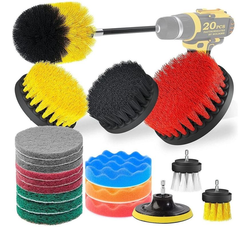 Limpieza de Auto Hogar Set Cepillos para Taladro 20 piezas-1