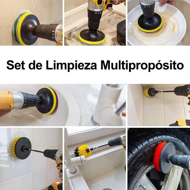 Limpieza de Auto Hogar Set Cepillos para Taladro 20 piezas-2