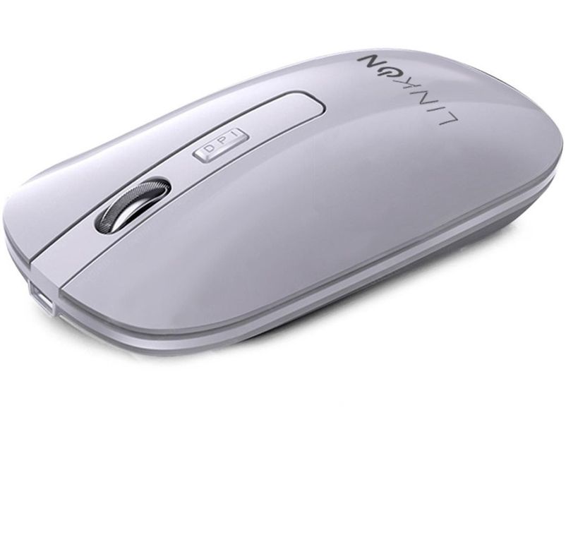 Mouse Inalambrico Dual Bluetooth USB Recargable Mac Windows blanco-0
