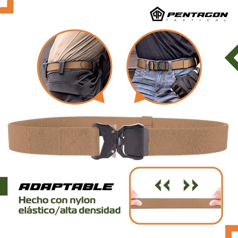 Cinturon Tactico Militar Pentagon Outdoor Hebilla Airsoft Tamaño Único beige-12