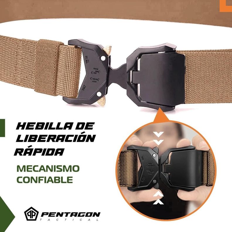 Cinturon Tactico Militar Pentagon Outdoor Hebilla Airsoft Tamaño Único beige-1