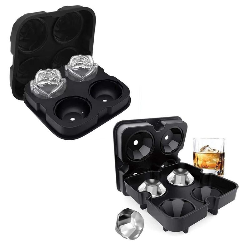 Cubetas Hielo Cubetera Molde Silicona Diseños CasaTua Set 2-0