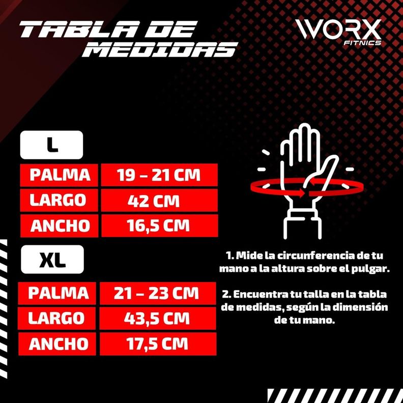 Guantes para Gimnasio Pesas Calleras Muñequera Worx negro-7