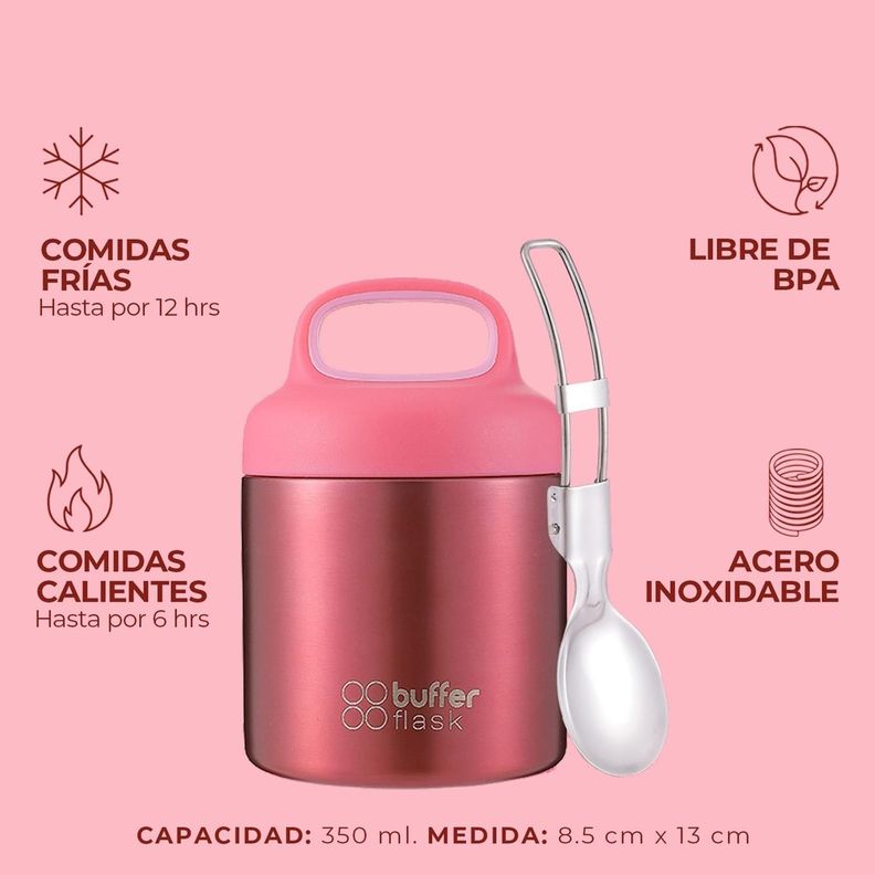 Termo Comida y Liquido Buffer Niño Niña 350ml + Cuchara-3