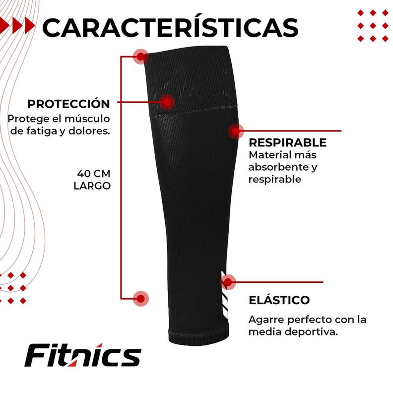 Medias Futbol Niños Antideslizantes Set 2 + Pantorrillera Talla Única negro-6
