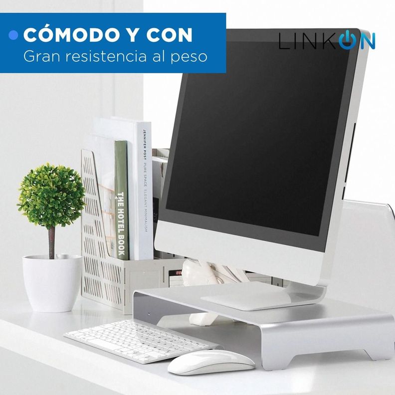 Base Soporte Monitor Organizador Escritorio Linkon Aluminio-1