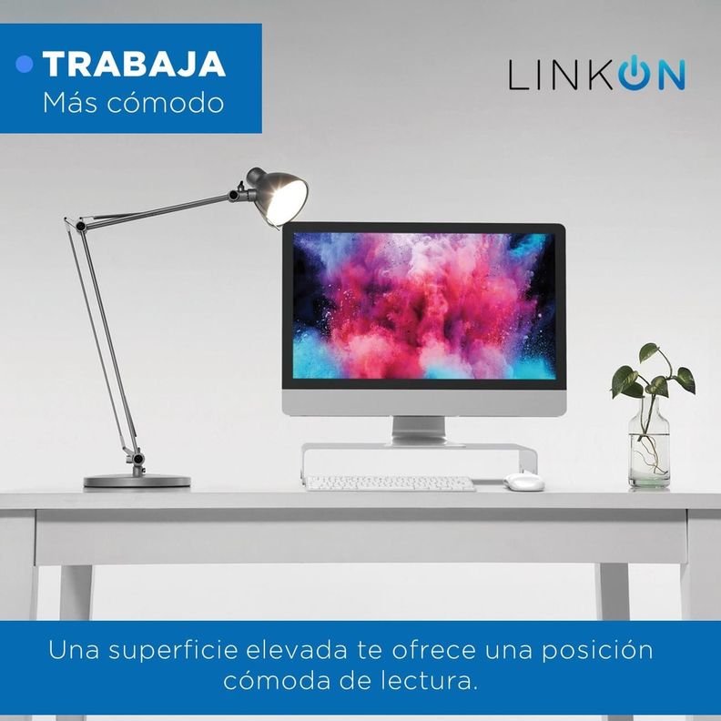Base Soporte Monitor Organizador Escritorio Linkon Aluminio-2