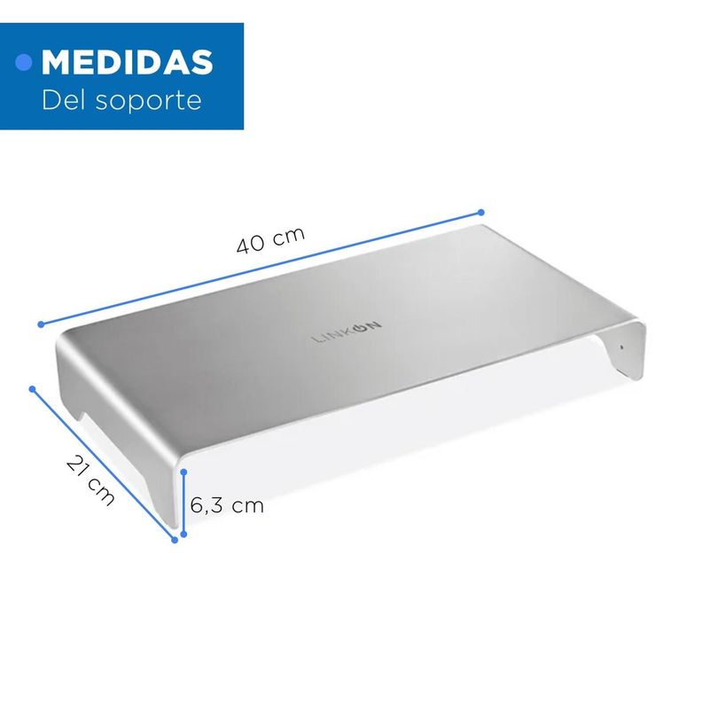 Base Soporte Monitor Organizador Escritorio Linkon Aluminio-6