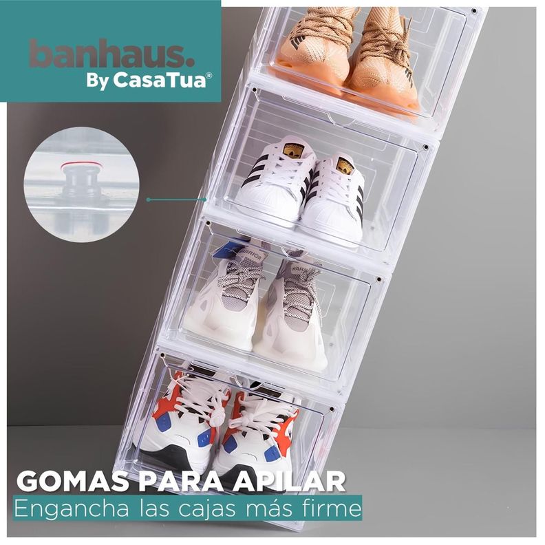 Caja Organizadora De Zapatos Set X2 Banhaus Apilable Premium-3