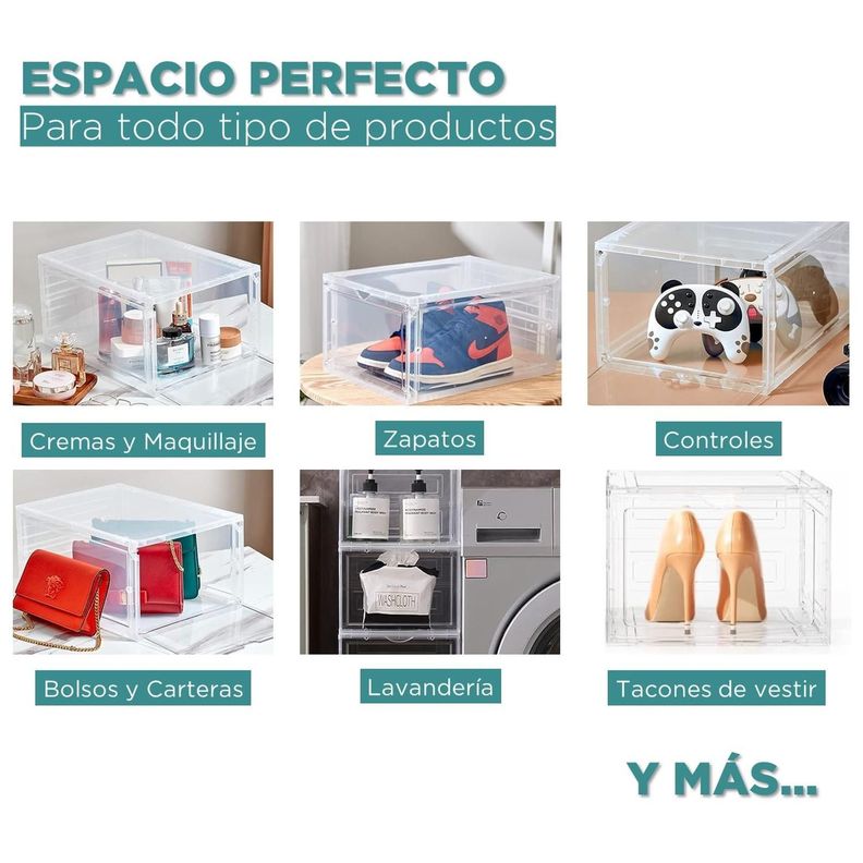 Caja Organizadora De Zapatos Set X2 Banhaus Apilable Premium-5