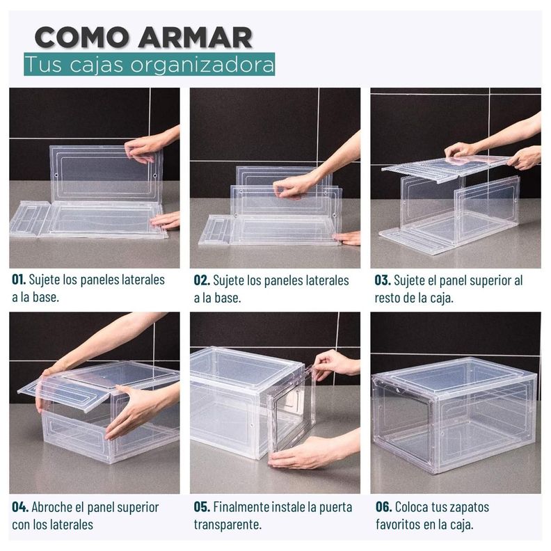 Caja Organizadora De Zapatos Set X2 Banhaus Apilable Premium-6