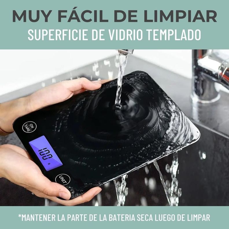 Balanza Pesa Digital Cocina Gramera Cubierta Vidrio 5 Kilos-2