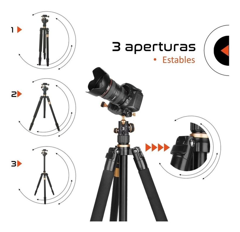 Tripode Camara Profesional Foto Video Max 1590mm + Monopod-2