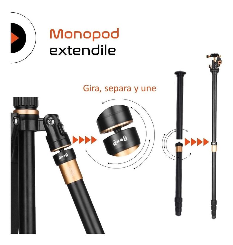 Tripode Camara Profesional Foto Video Max 1590mm + Monopod-4