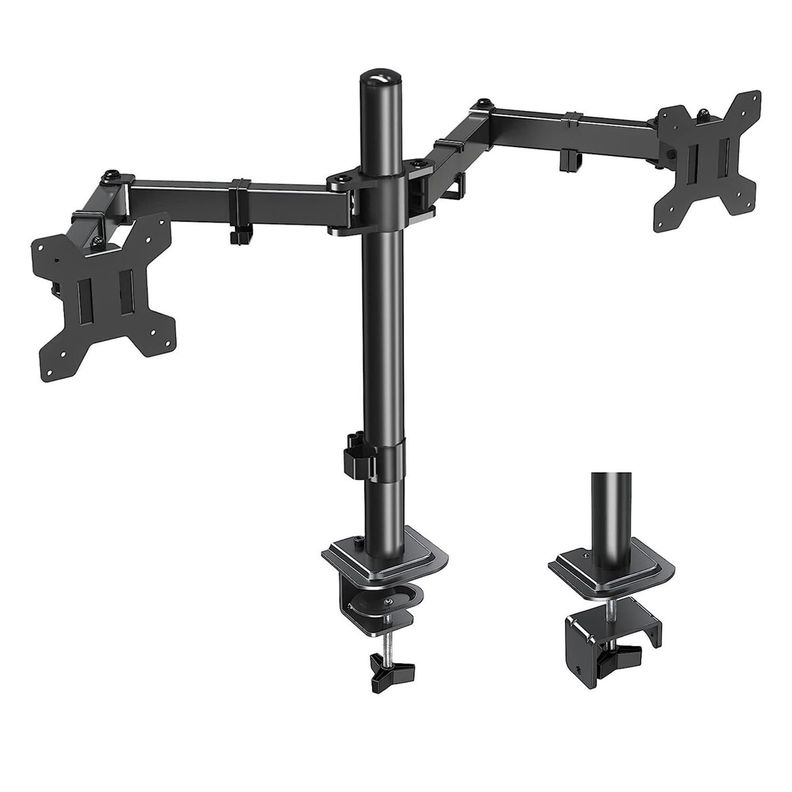 Brazo Soporte Doble Para 2 Monitores Linkon Base Escritorio-0