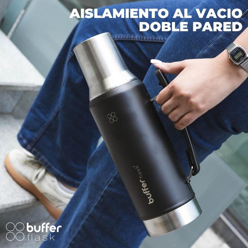 Termo Mate Set Matero Buffer 1,2L Acero Inox + Vaso y Tapa-3