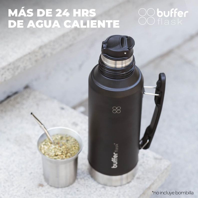 Termo Mate Set Matero Buffer 1,2L Acero Inox + Vaso y Tapa-6