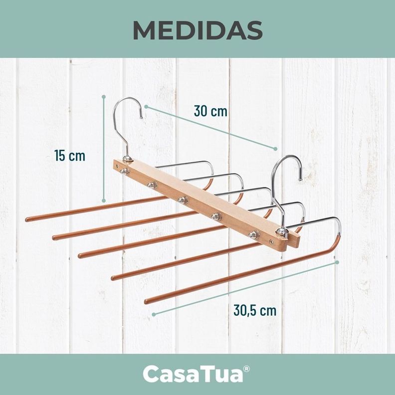 Colgador de Pantalones Ropa Ganchos 5 en 1 Antideslizante-6