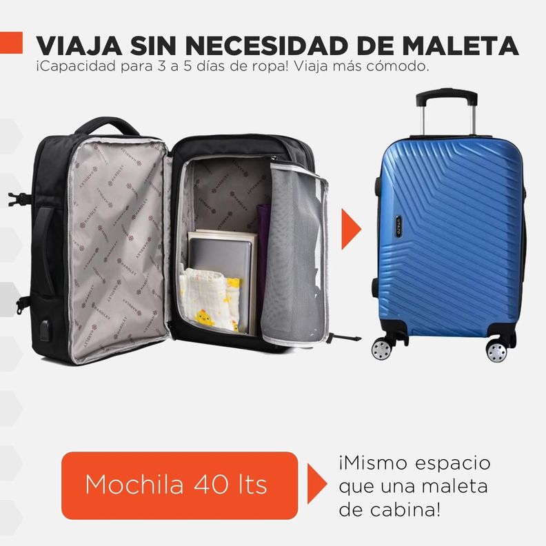 Mochila de Viaje Notebook Hardley 40L Balistica + USB-1