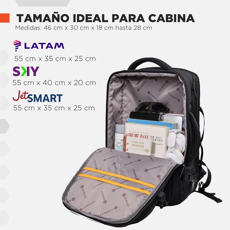 Mochila de Viaje Notebook Hardley 40L Balistica + USB-2