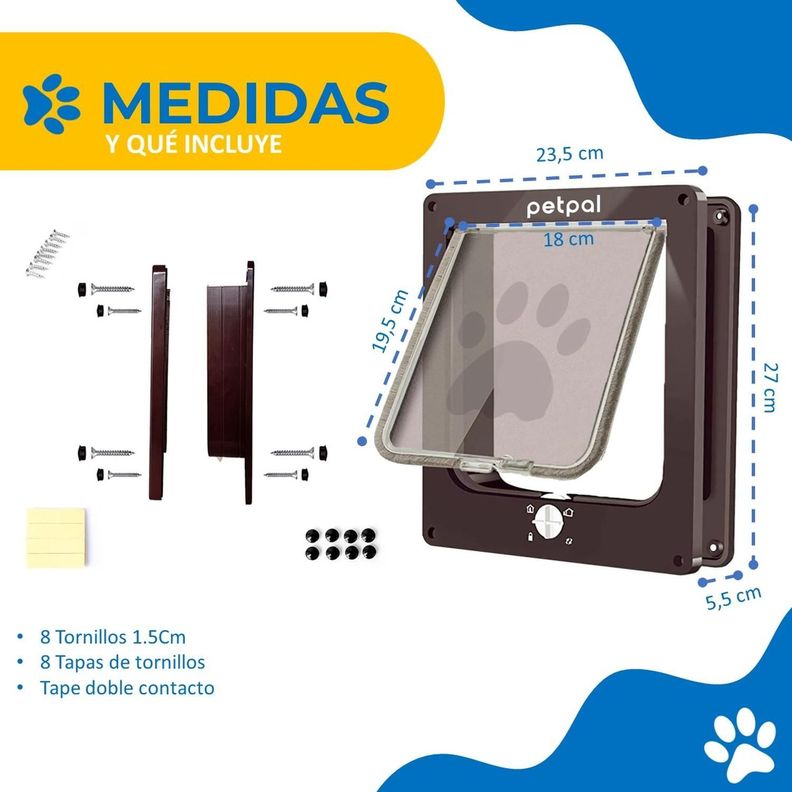 Puerta Abatible Para Perro Gato Mascota Petpal Porte Pequeño-6