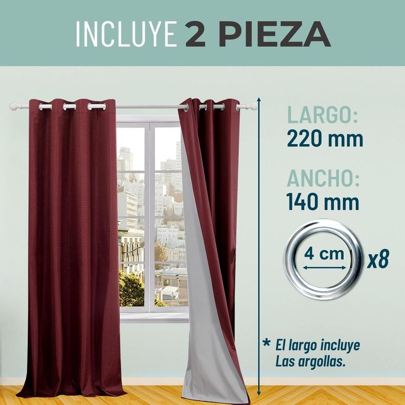 Cortina Blackout Engomada Termica x2 Casatua Tipo Lino-6