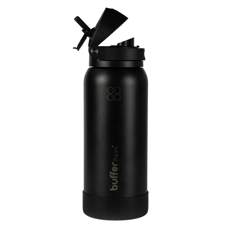 Termo Botella Termica Agua Buffer Acero Inoxidable 1 Lt Negro
