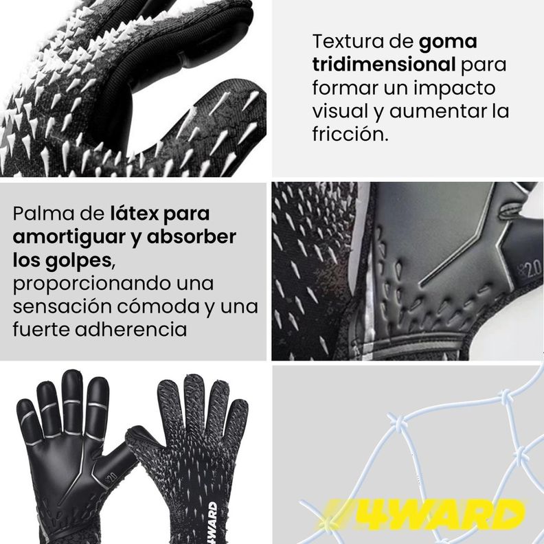 Guantes de Arquero Portero Futbol 4Ward Antideslizantes-2