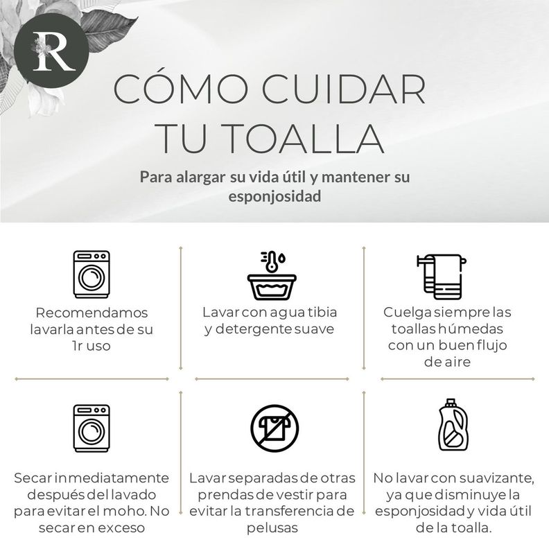 Toallas Baño Premium Set 2 100% Algodón Rosewood Lujo Suave-6