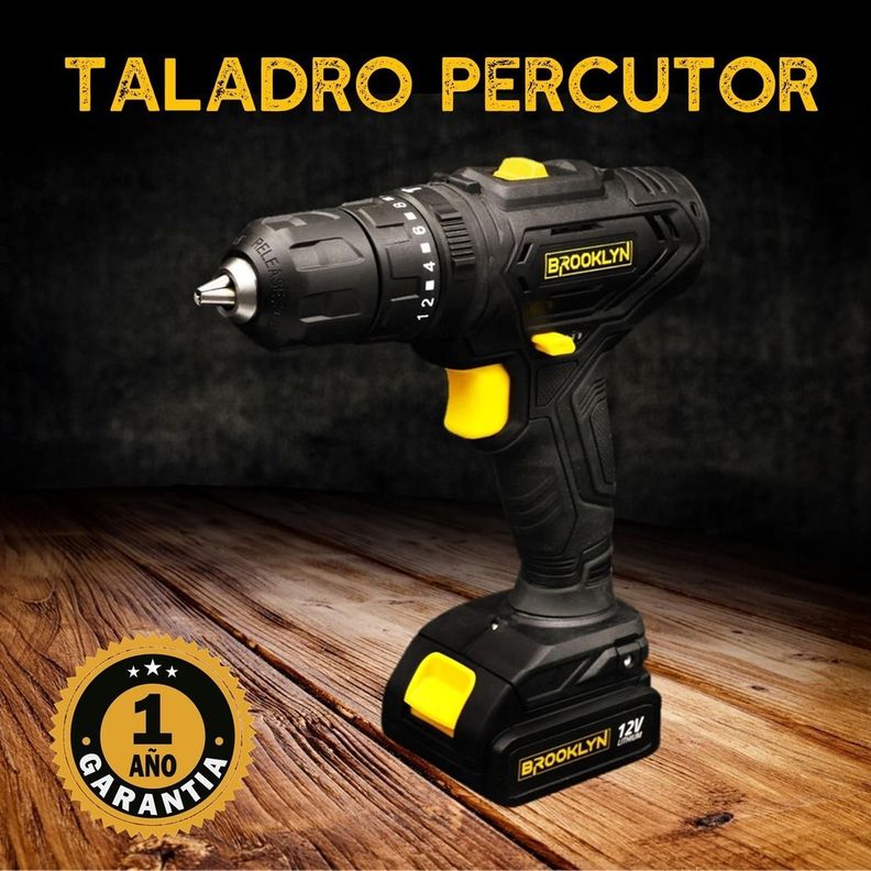 Taladro Percutor Inalambrico Brooklyn 12V Atornillador +1Bat-6