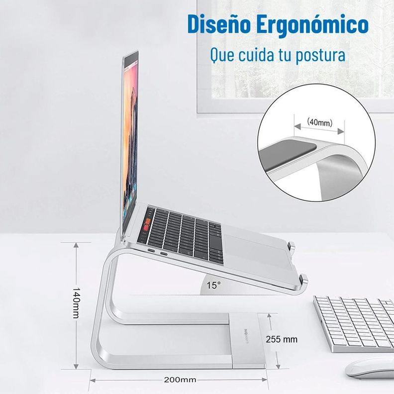 Soporte Notebook Base Aluminio Mac Macbook Notebook Linkon-1