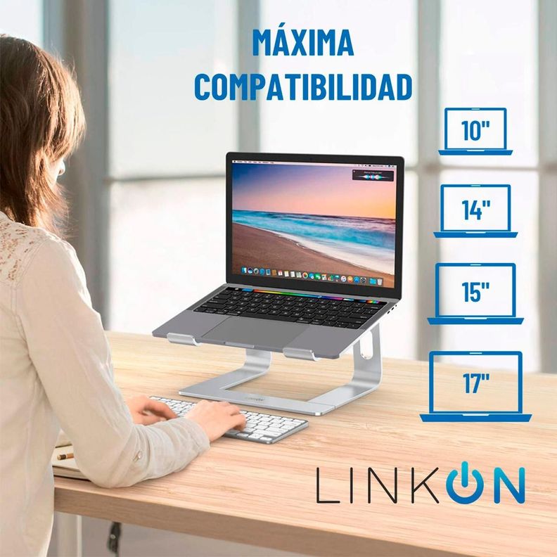 Soporte Notebook Base Aluminio Mac Macbook Notebook Linkon-2