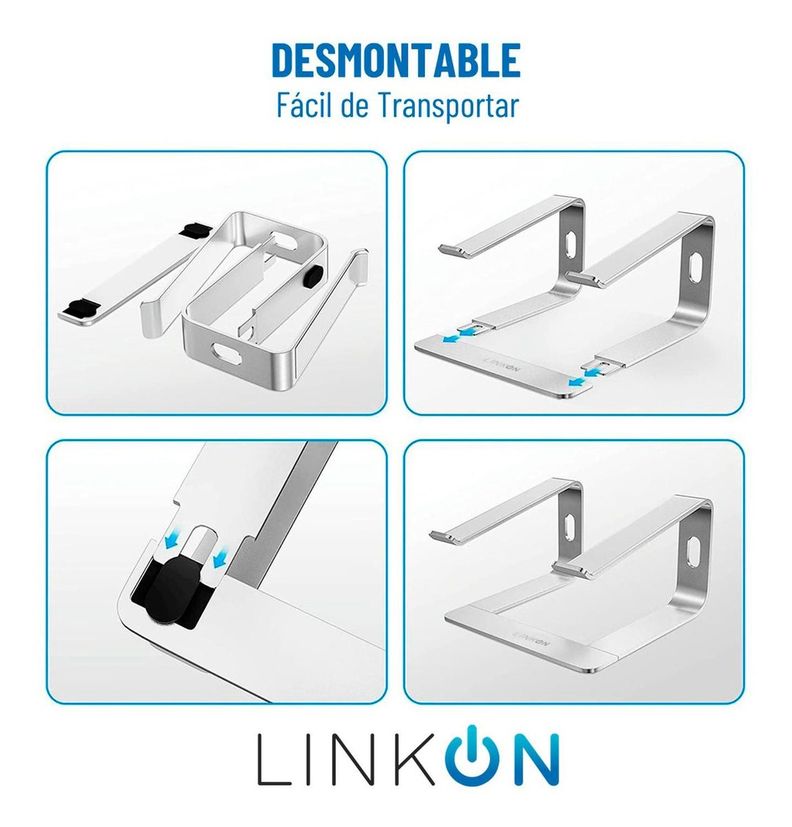 Soporte Notebook Base Aluminio Mac Macbook Notebook Linkon-4