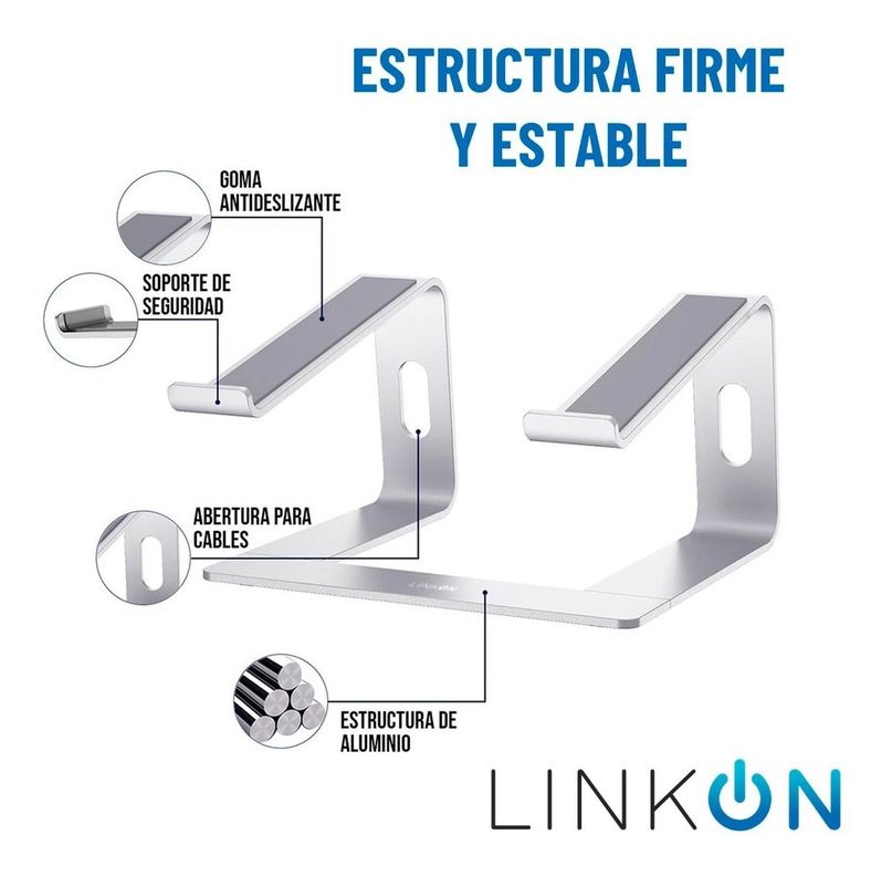 Soporte Notebook Base Aluminio Mac Macbook Notebook Linkon-5