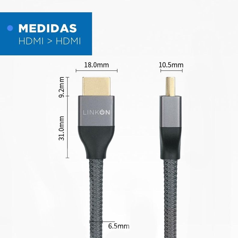 Cable Hdmi 8k @60hz, 4k@120hz 48gbps V2.1 Trenzado Oro 2mts-7