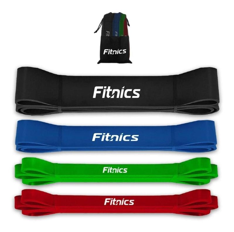 Bandas Elasticas Power Bands Resistencia Fitnics Set 4 Latex-0