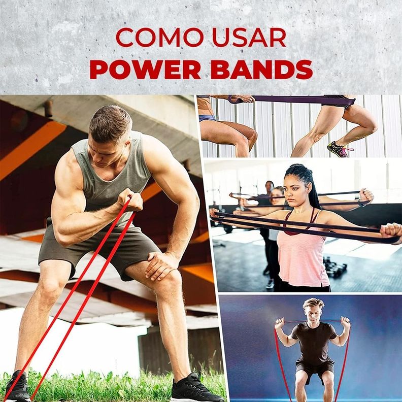 Bandas Elasticas Power Bands Resistencia Fitnics Set 4 Latex-1