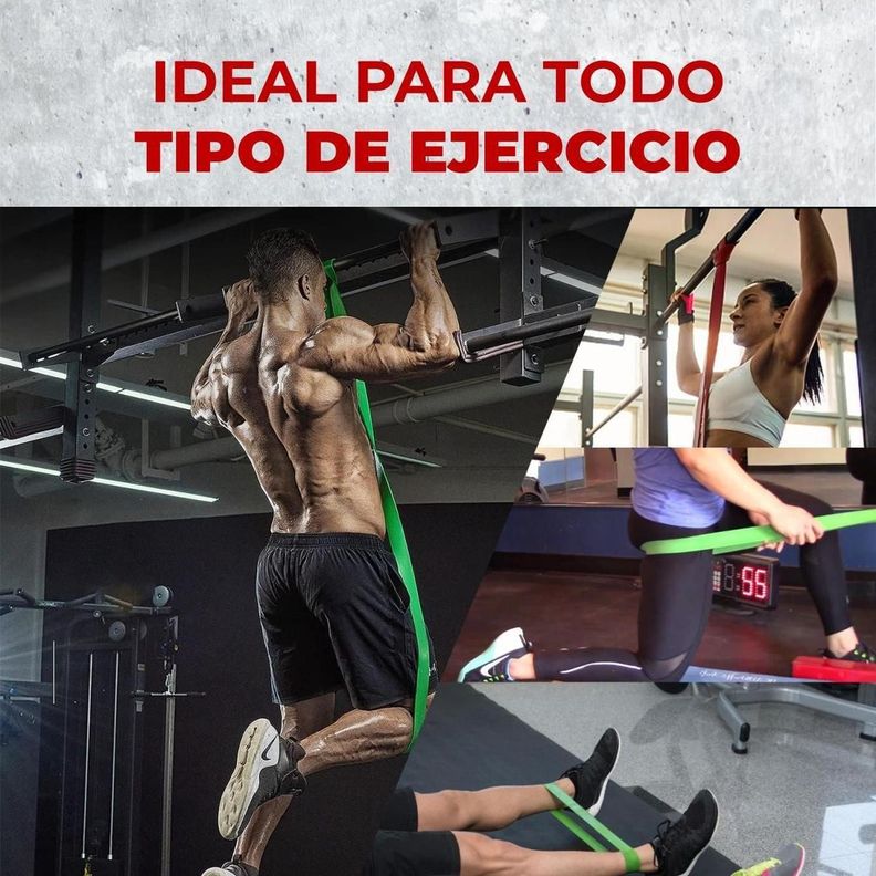 Bandas Elasticas Power Bands Resistencia Fitnics Set 4 Latex-5