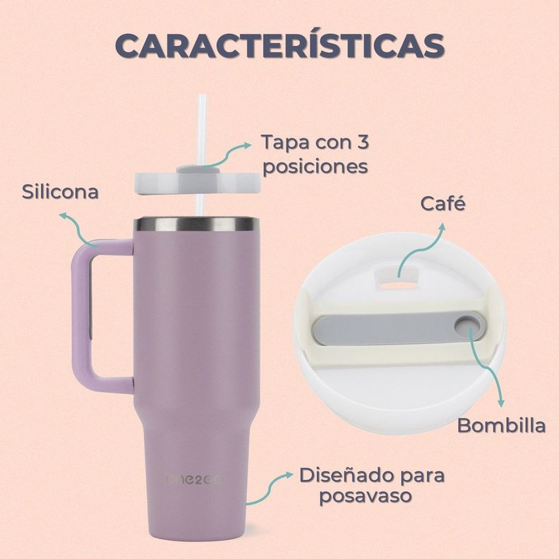 BOTELLA TERMICA VASO MUG TUMBLER ONE2GO 1,2L INOX-5