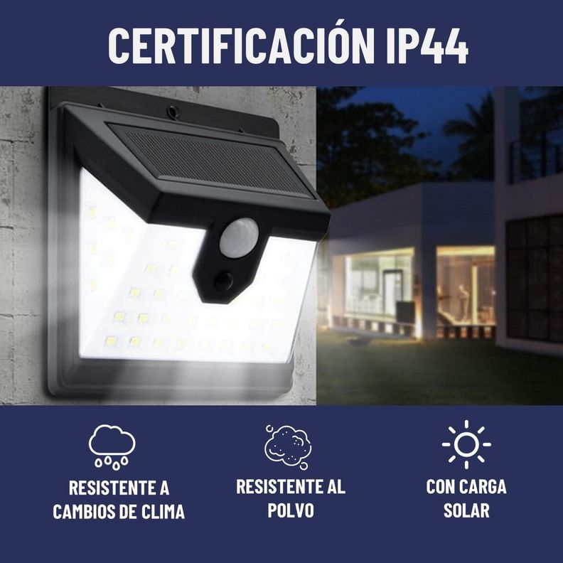 Foco Reflector Solar Maxwell Led Exterior Pared Luz Fria-1