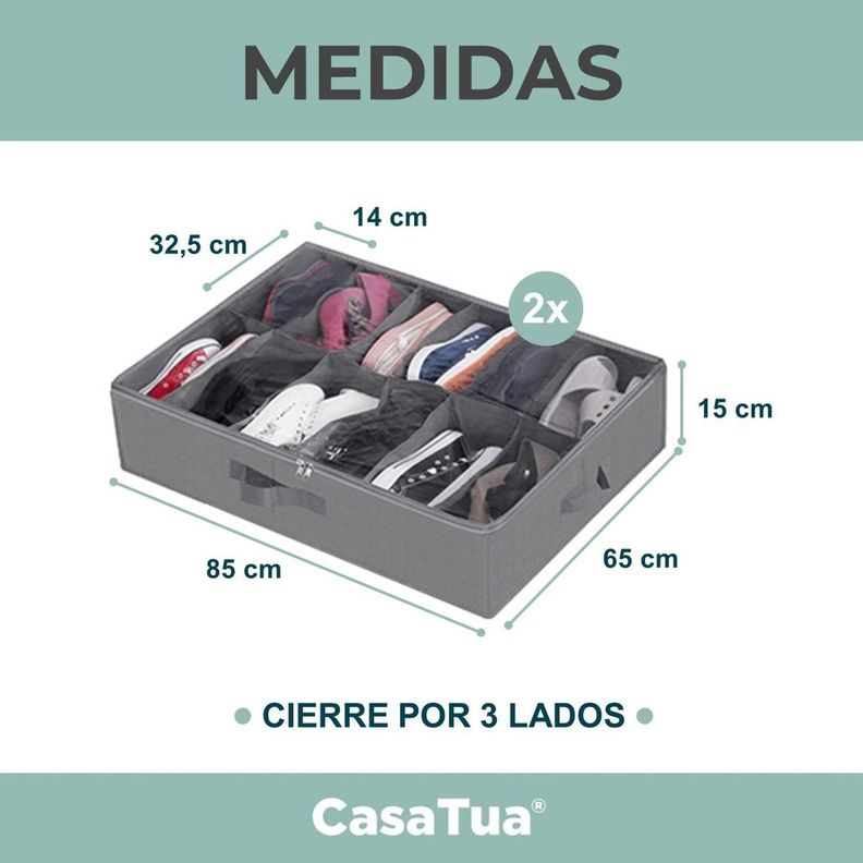 Organizador Zapatos Bajo Cama Almacenamiento Zapatero 24 Pares-4