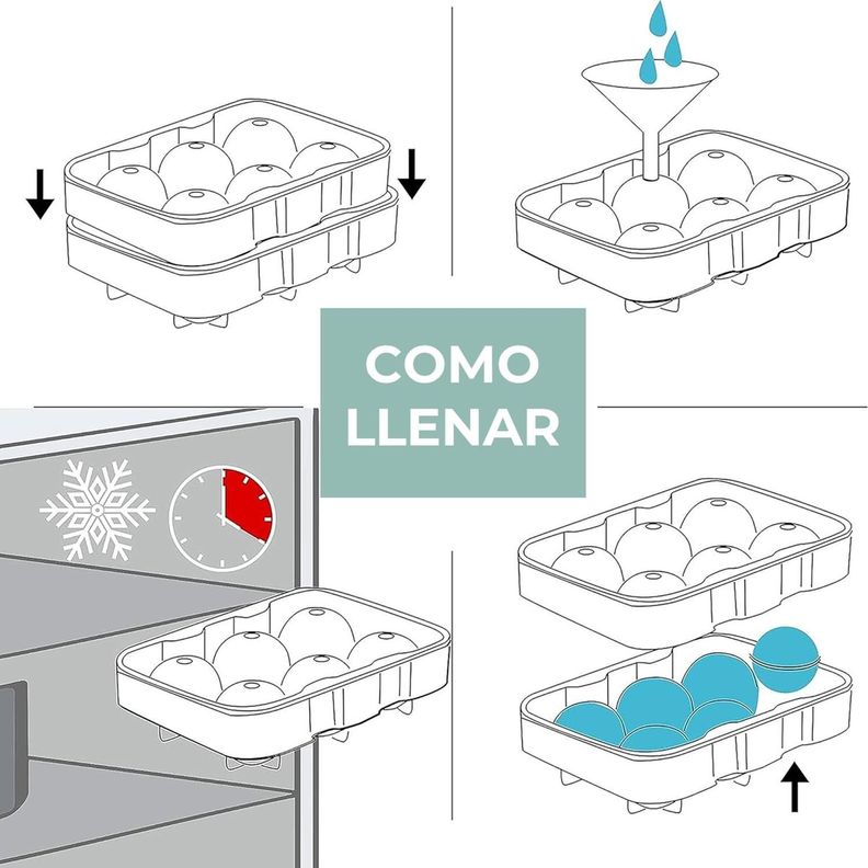 Cubetas Hielo Cubetera Molde Silicona Calavera CasaTua Set 3-3