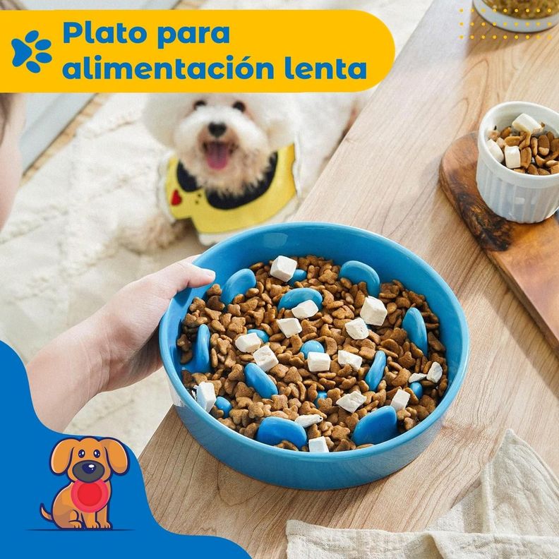 Plato para Perro Anti Ansiedad Petpal + Plato Acero y Mat-2