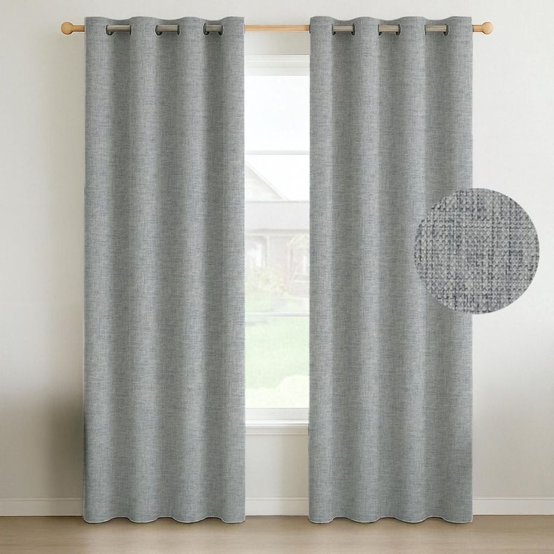Cortina Blackout 100% 2 Panos de 140x220cm Text Lino