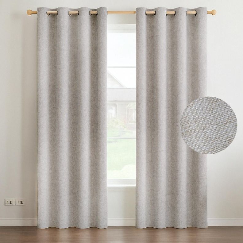 Cortina Blackout 100% 2 Panos de 140x220cm Text Lino