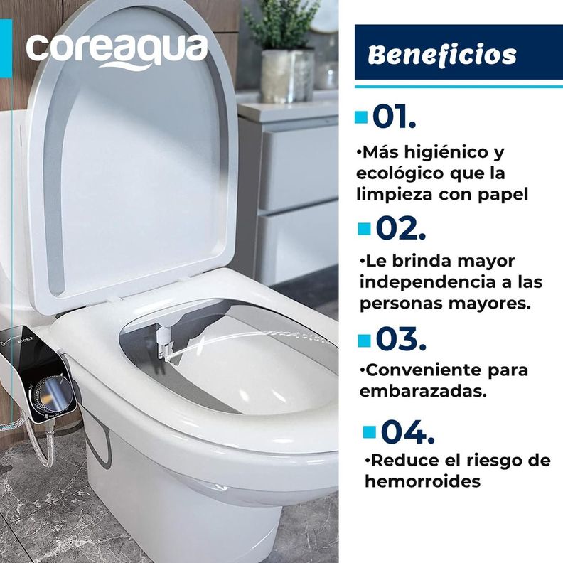 Bidet WC Inodoro Ajustable Universal Fácil Instalar CoreAqua-1