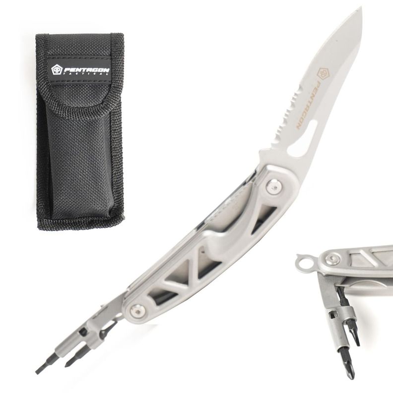 Cuchillo Cortapluma Navaja Multiherramienta Pentagon +luz-0